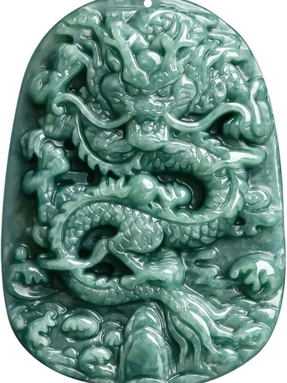 Natural Jade Dragon Pendant Necklace - Grade A Untreated Burmese Jadeite